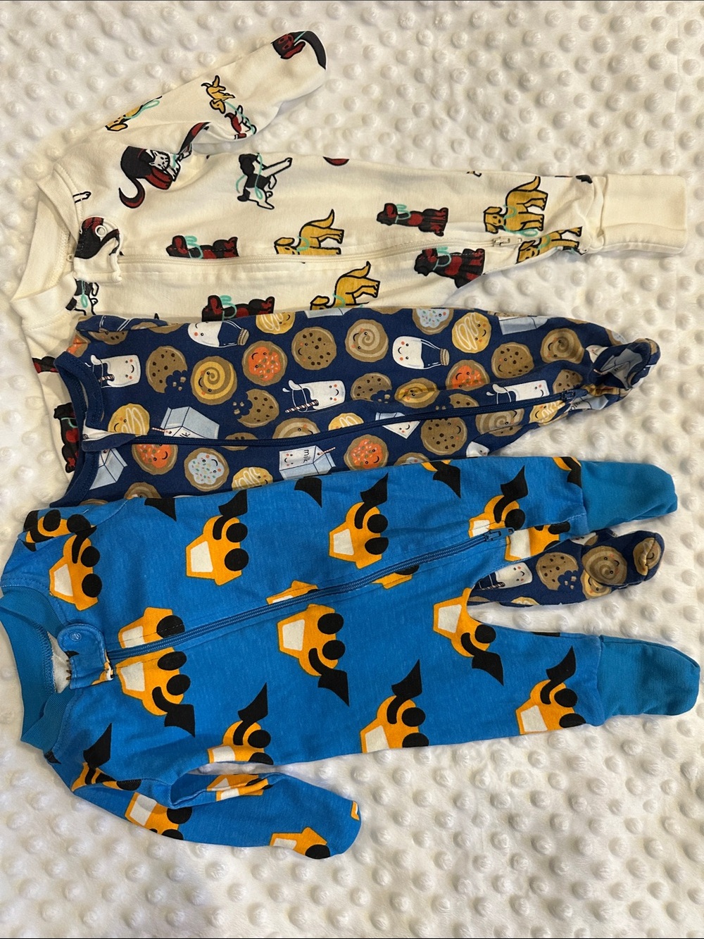 3 pack NB Boy Footie Pajamas